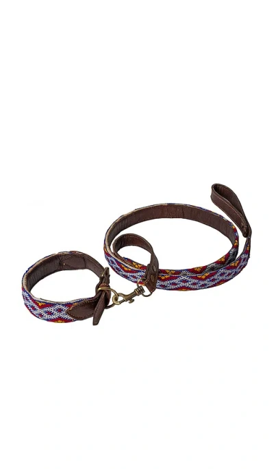Verve Culture Moroccan Kilim Dog Collar & Leash In Brown