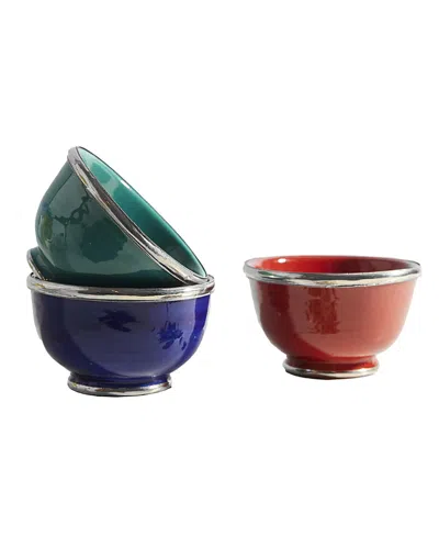 Verve Culture Moroccan Rimmed Bowls - Set Of 3 In Multi