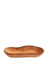 Verve Culture Italian Olivewood Boat Shaped Bowl With Live Edges In Brown