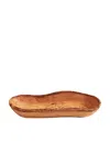Verve Culture Italian Olivewood Boat Shaped Bowl With Live Edges In Brown