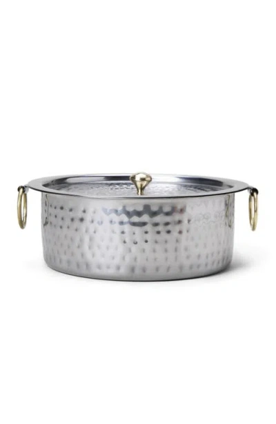 Verve Culture Patilla Rolled Steel Pot With Lid And Brass Handles 9"