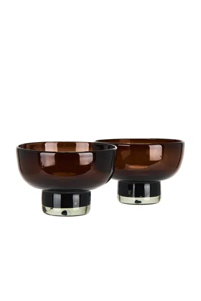 Verve Culture Set Of 2 Tamarind Margarita Glass In Brown