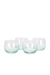 Verve Culture Set Of 4 Stemless Wine Goblets In Transparent