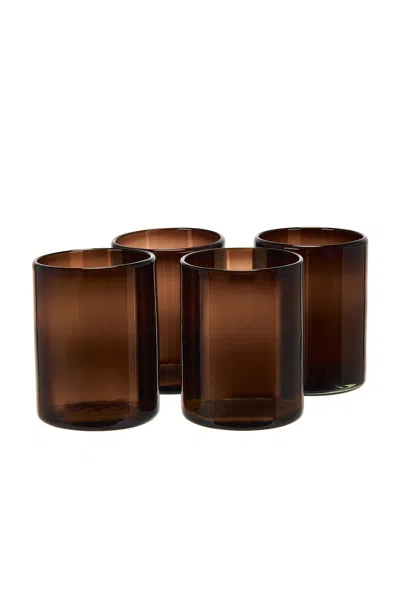 Verve Culture Set Of 4 Tamarind Handblown Glasses In Brown