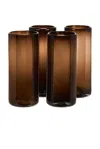 Verve Culture Set Of 4 Tamarind Highball Glass In Brown