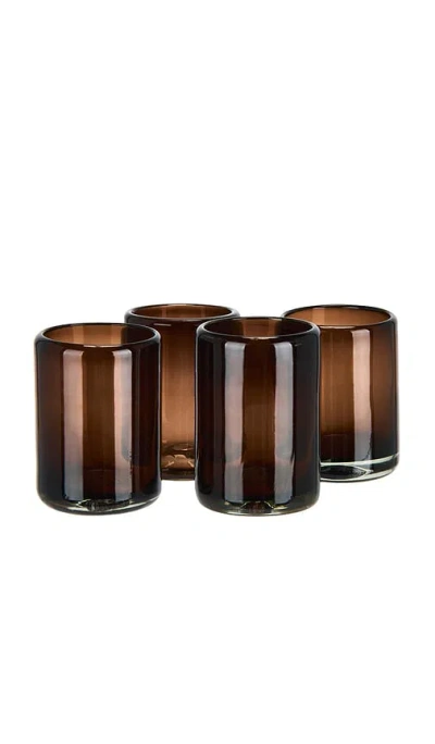 Verve Culture Set Of 4 Tamarind Shot Glasses In Brown
