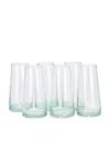 Verve Culture Set Of 6 Champagne Glass In Green