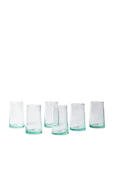 Verve Culture Tall Moroccan Cone Glassware Set Of 6 In Transparent
