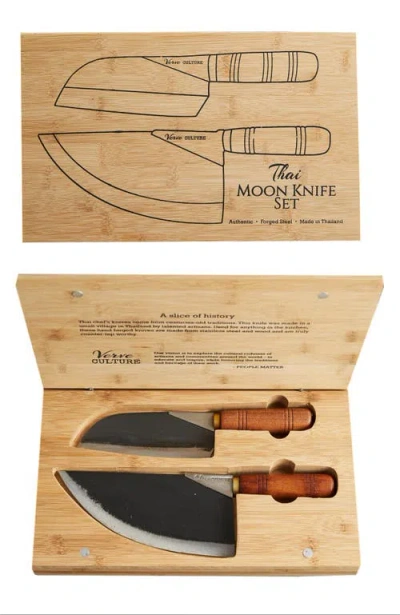 Verve Culture Thai Moon Knife Set In Brown