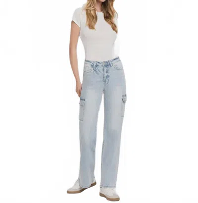 Vervet By Flying Monkey 90's Vintage Cargo Jeans In Light Wash