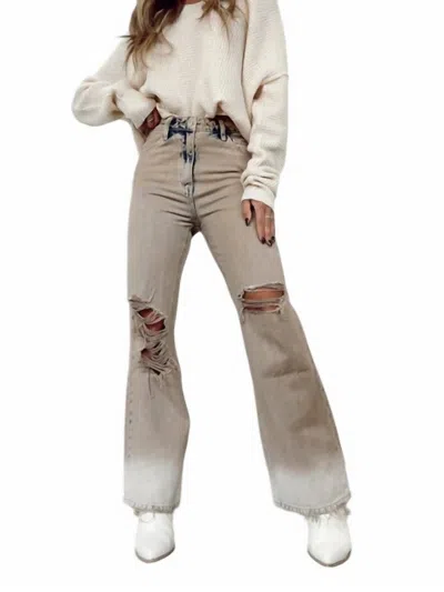 Vervet By Flying Monkey 90's Vintage Flare Jeans In Burnt In Neutral