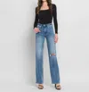 Vervet By Flying Monkey 90's Vintage Super High Rise Flare Jeans In Crush In Multi