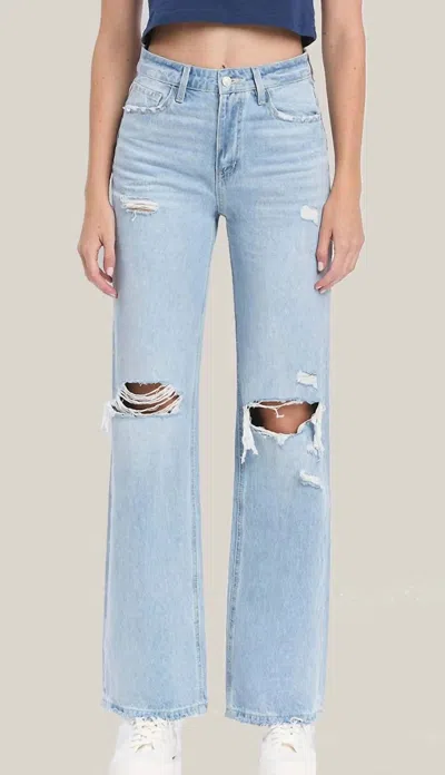 Vervet By Flying Monkey 90's Vintage Super High Rise Flare Jeans In Light Blue