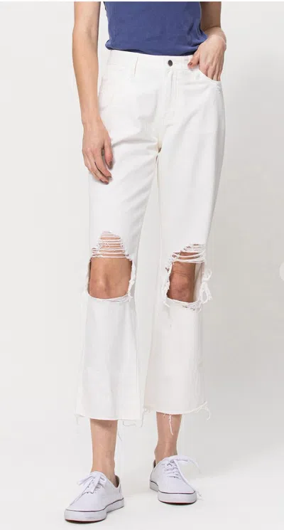 Vervet By Flying Monkey 90s Vintage Ankle Straight Jeans In White