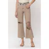 Vervet By Flying Monkey 90s Vintage Crop Flare Jean In Burnt