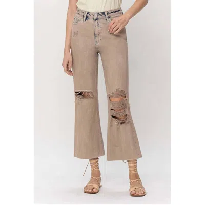 Vervet By Flying Monkey 90s Vintage Crop Flare Jean In Burnt