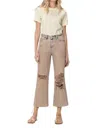 Vervet By Flying Monkey 90s Vintage Crop Flare Jeans In Burnt In Red