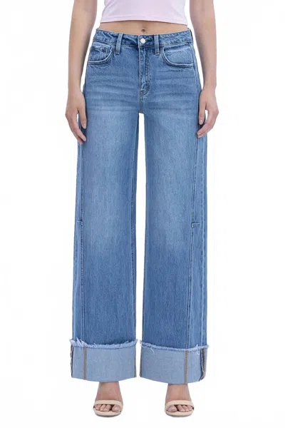 Vervet By Flying Monkey Adore You High Rise Wide Leg Jeans In Blue