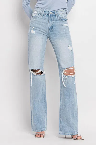 Vervet By Flying Monkey Ainsley Wide Leg Jeans In Light Wash