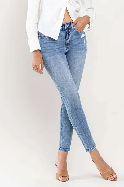 Vervet By Flying Monkey Amicably High Rise Ankle Skinny Jeans In Washed Blue