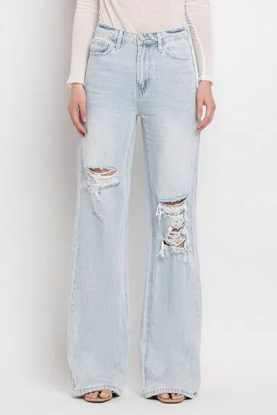 Vervet By Flying Monkey Avenida 90's Vintage Flare Jeans In Light Wash In Blue