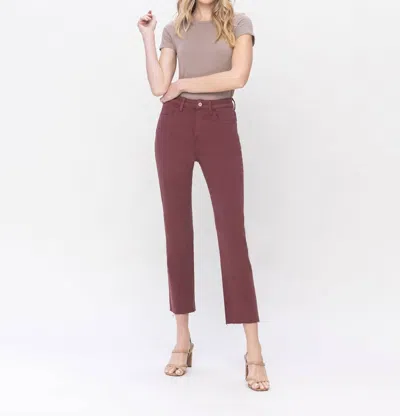 Vervet By Flying Monkey Beaujolais High Rise Straight Jeans In Maroon In Multi