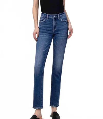 Vervet By Flying Monkey Bridget High Rise Slim Straight Jeans In Blue