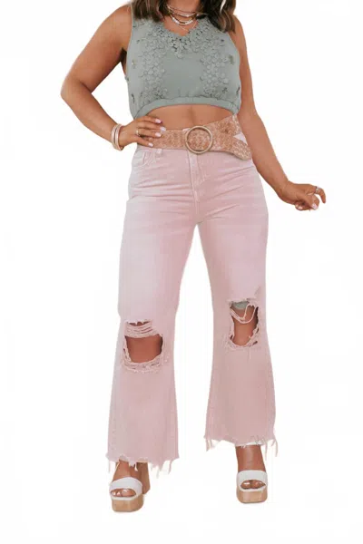 Vervet By Flying Monkey Brooks Distressed Jean In Blush In Gold