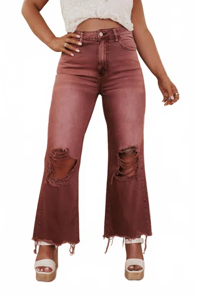 Vervet By Flying Monkey Brooks Distressed Jean In Rich Purple In Pink