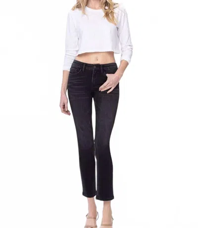 Vervet By Flying Monkey Carlene Mid Rise Slim Straight Jeans In Black
