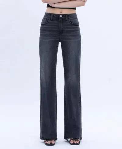 Vervet By Flying Monkey Cheryl High Rise Vintage Flare Jeans In Black