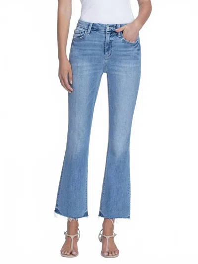 Vervet By Flying Monkey Chloe High Rise Kick Flare Jeans In Pleasantly In Blue