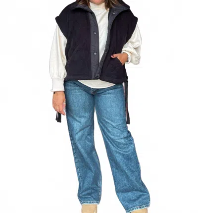 Vervet By Flying Monkey Clare High Waisted Wide Leg Jean In Blue