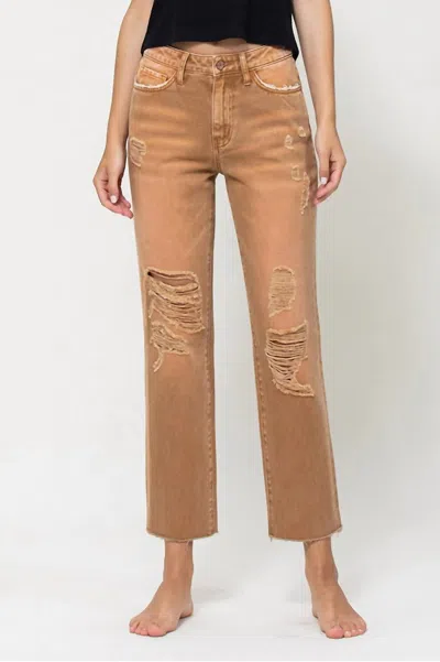 Vervet By Flying Monkey Coco Straight Cropped Jeans In Zoe Autumn In Multi
