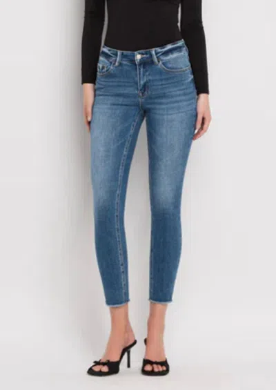 Vervet By Flying Monkey Colson Mid Rise Skinny Jeans In Medium In Blue