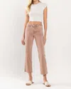 Vervet By Flying Monkey Crop Raw Hem Straight Jeans In Leading