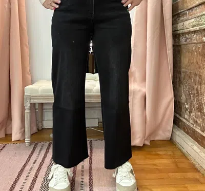 Vervet By Flying Monkey Crop Slim Wide Jeans In Black