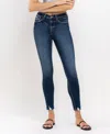 Vervet By Flying Monkey Dani Skinny Jeans In Dark Wash In Blue