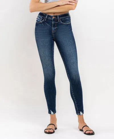 Vervet By Flying Monkey Dani Skinny Jeans In Dark Wash In Blue