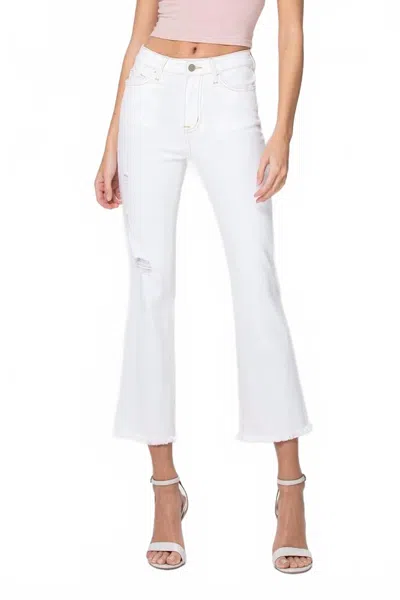 Vervet By Flying Monkey Dede High Rise Crop Flare Jeans In Cream In White