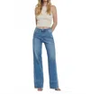 Vervet By Flying Monkey High Rise Raw Hem Wide Leg A Line Jeans In Legitimate In Blue