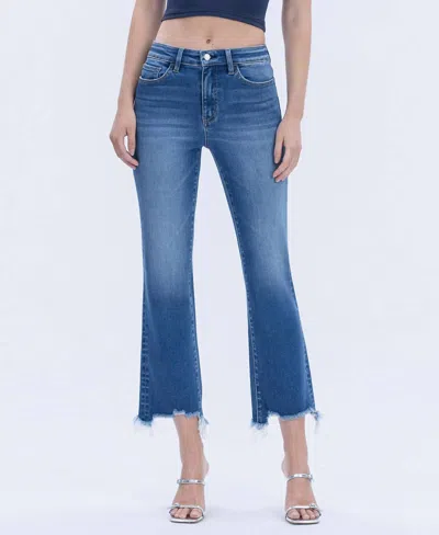 Vervet By Flying Monkey Devi High Rise Kick Crop Flare Jeans In Medium Blue