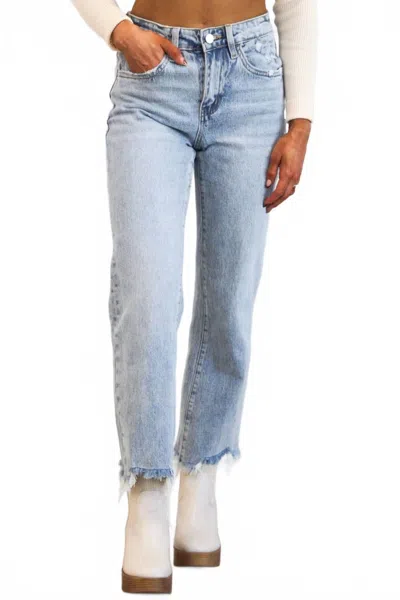 Vervet By Flying Monkey Dylan High Rise Dad Jeans In Light Wash In Blue
