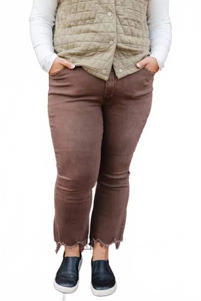 Vervet By Flying Monkey Edgewood Beach Pants In Brown In Burgundy