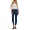 Vervet By Flying Monkey Emerson Mid Rise Raw Hem Crop Skinny Jeans In Dark Wash In Blue