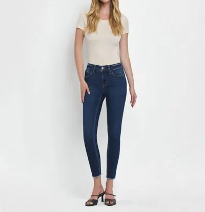 Vervet By Flying Monkey Emerson Mid Rise Skinny Jeans In Dark Wash In Blue