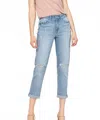Vervet By Flying Monkey Erika Stretch Mom Jeans In Blue In Blue
