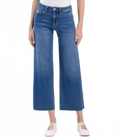 Vervet By Flying Monkey Estella High Rise Crop Slim Wide Jeans In Blue
