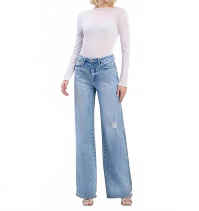 Vervet By Flying Monkey Felicity High Rise Baggy Wide Jeans In Blue