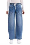Vervet By Flying Monkey Freeflow Barrel Jeans In Upstanding In Blue